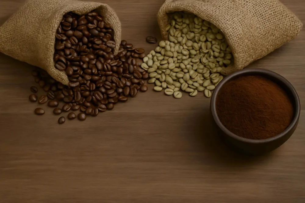 Coffee Beans and Powder