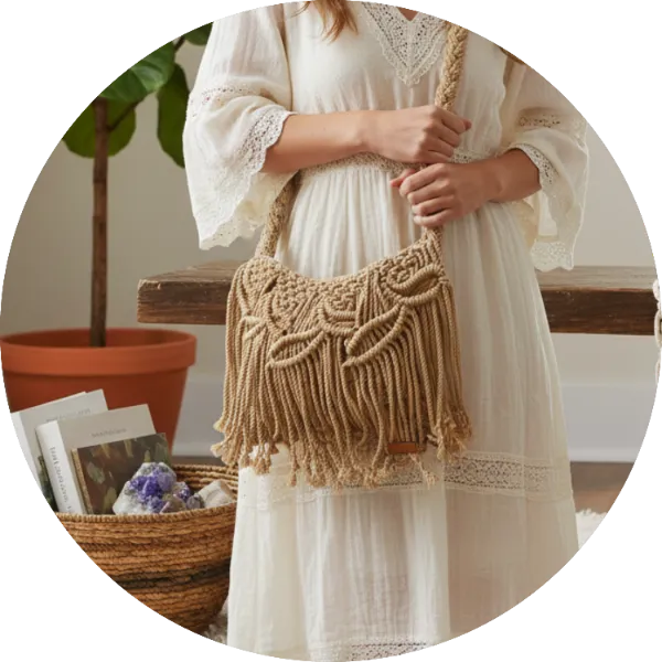 Cotton Macrame Bag feather