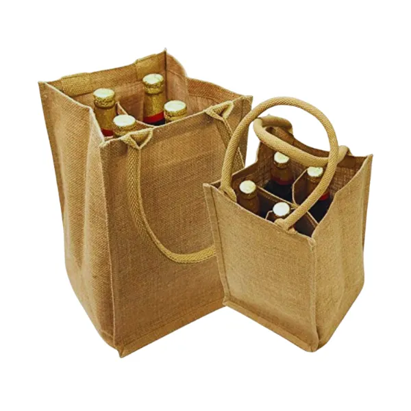 Jute Wine Bags Four Bottle