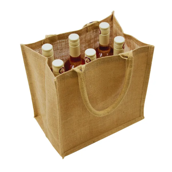 Jute Wine Bags Six Bottle