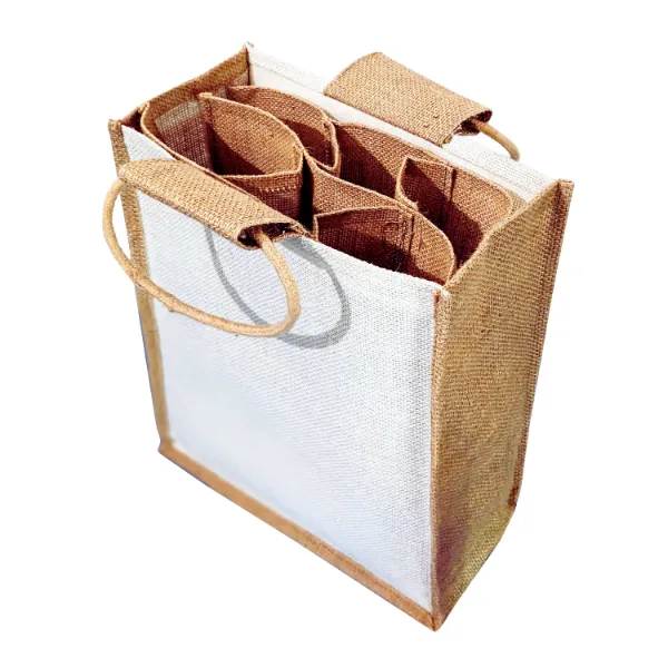 Jute Wine Bags Six Bottle
