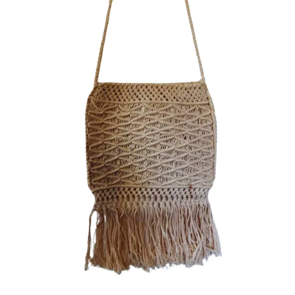 Two Color Macrame Sling Bag